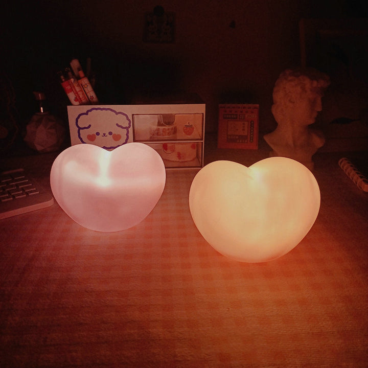 BowLift | LuvSphere Silicone LED Night Light | Heart-Shaped Design | Table Lamp | Warm Mood Light | Decorative