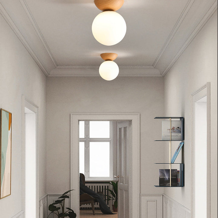 BowLift | Ceiling Light with Glass Shade for Hallway