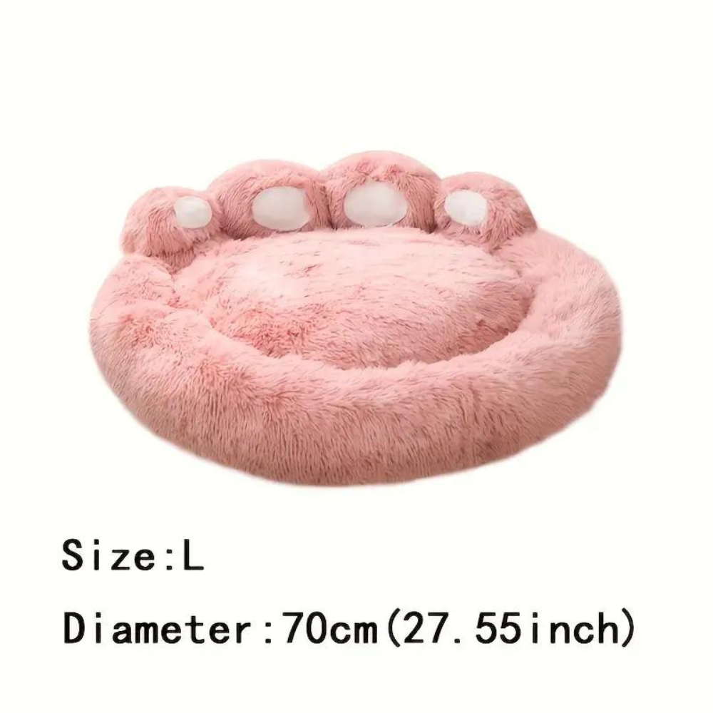 PlushHaven • Plush Paw-Shaped Dog Bed