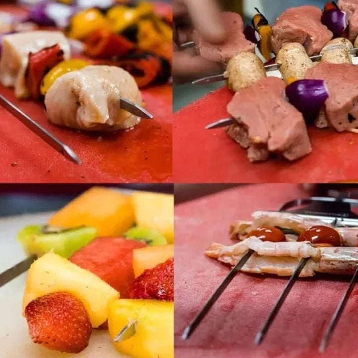 3 Way Grilling Skewers, Stainless Steel Skewers for BBQ | Bowlift