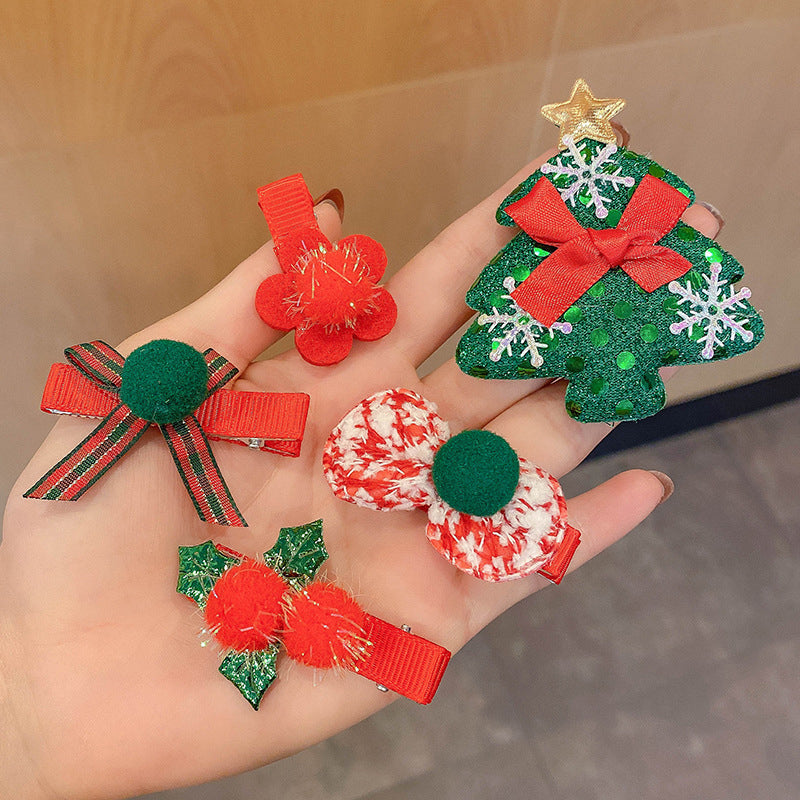 BowLift | 5 Pieces Christmas Hair Clips Set