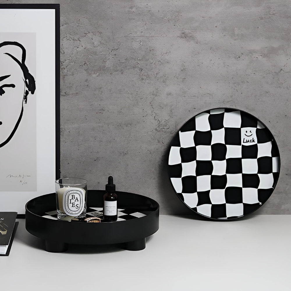 BowLift | Round Checkerboard Storage Tray