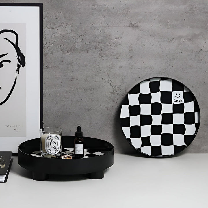BowLift | Round Checkerboard Storage Tray