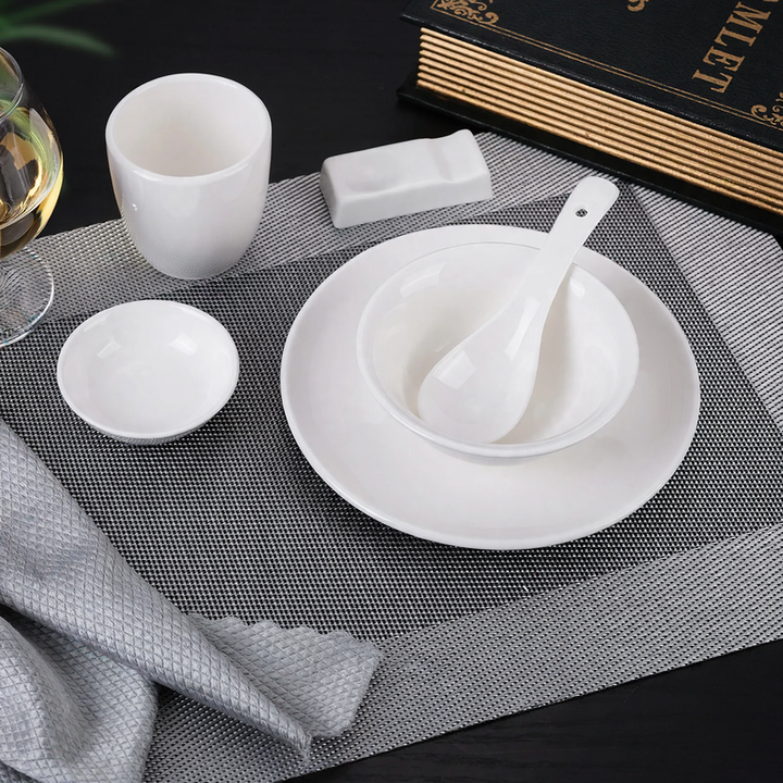 Ceramic tableware set, white, for gastronomy