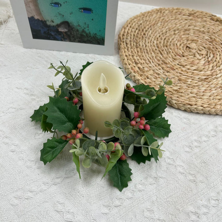 Artificial Christmas wreath for candle holder