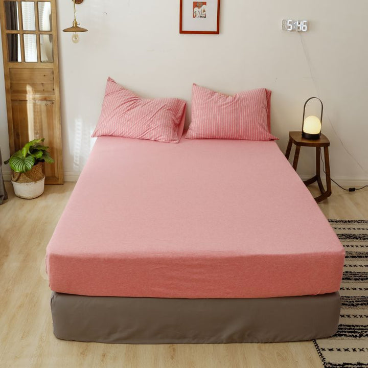 Cotton fitted sheet, single, non-slip