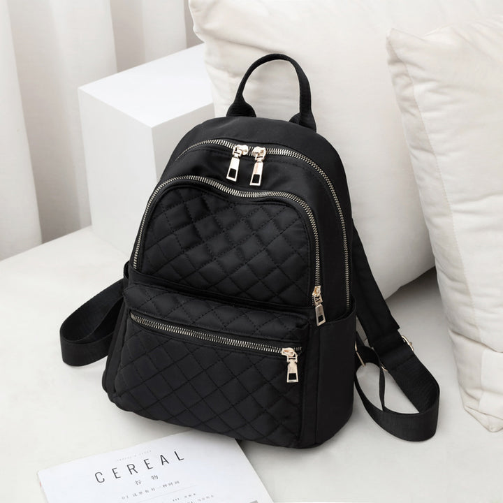 Quilted Zippered Backpack Bowlift