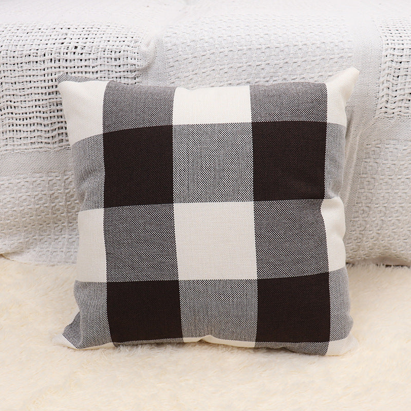 Square Gingham Weave Throw Pillow with Removable Cover