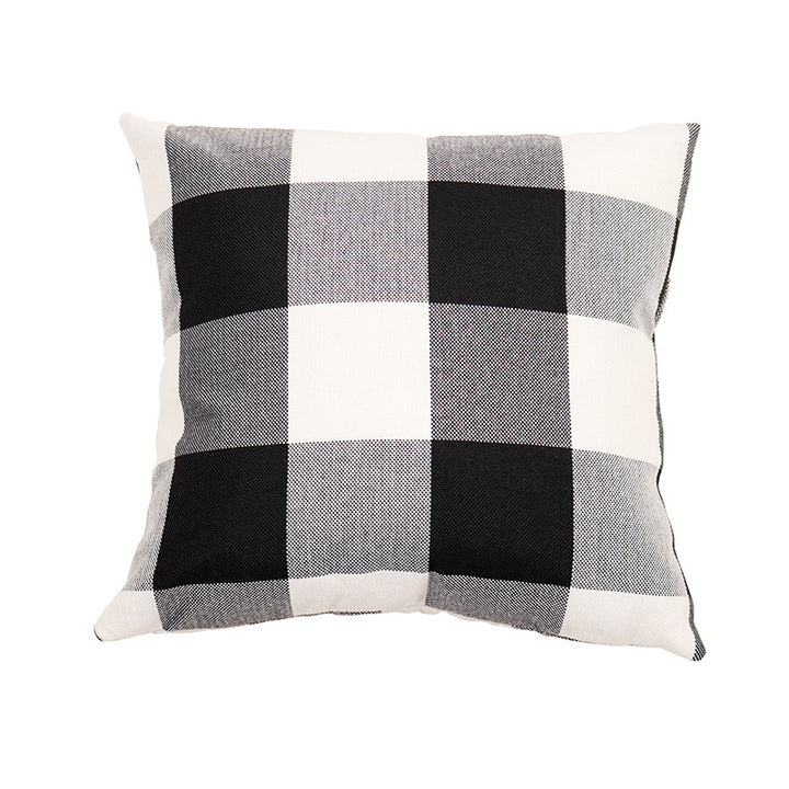 Square Gingham Weave Throw Pillow with Removable Cover