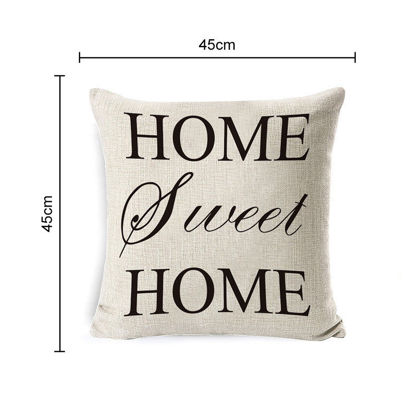 Concentric Square Linen-Texture Throw Pillow Cover with Modern Geometric Print