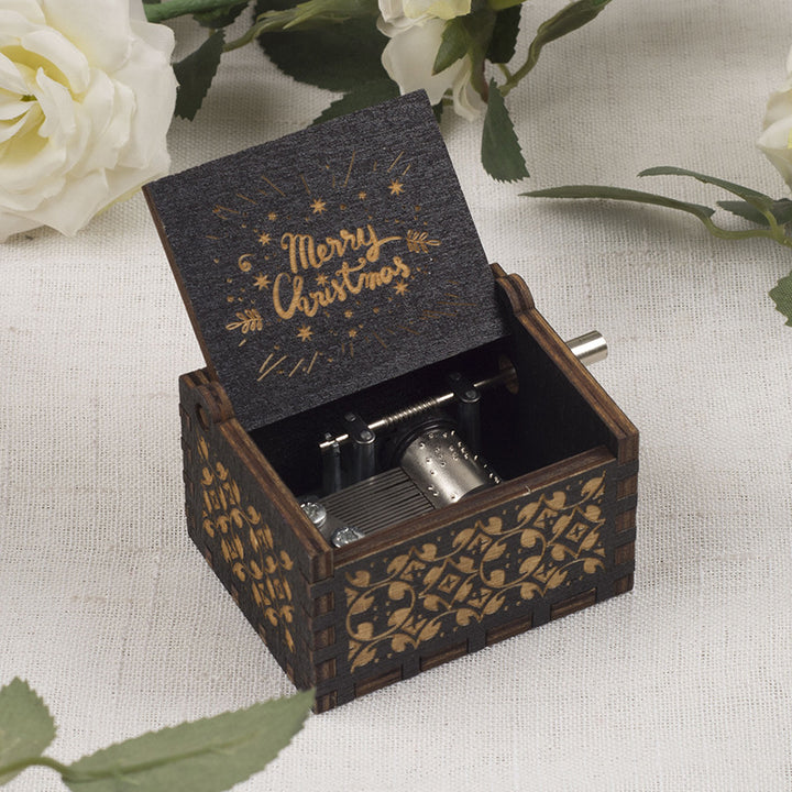 Small wooden music box in retro design