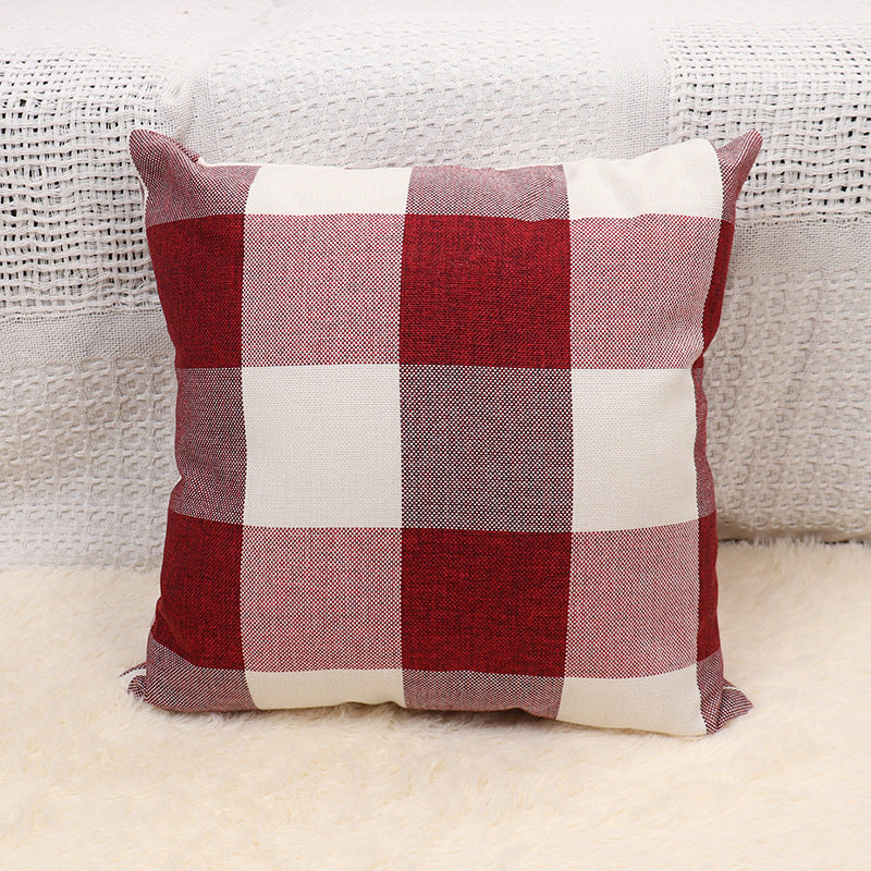 Square Gingham Weave Throw Pillow with Removable Cover