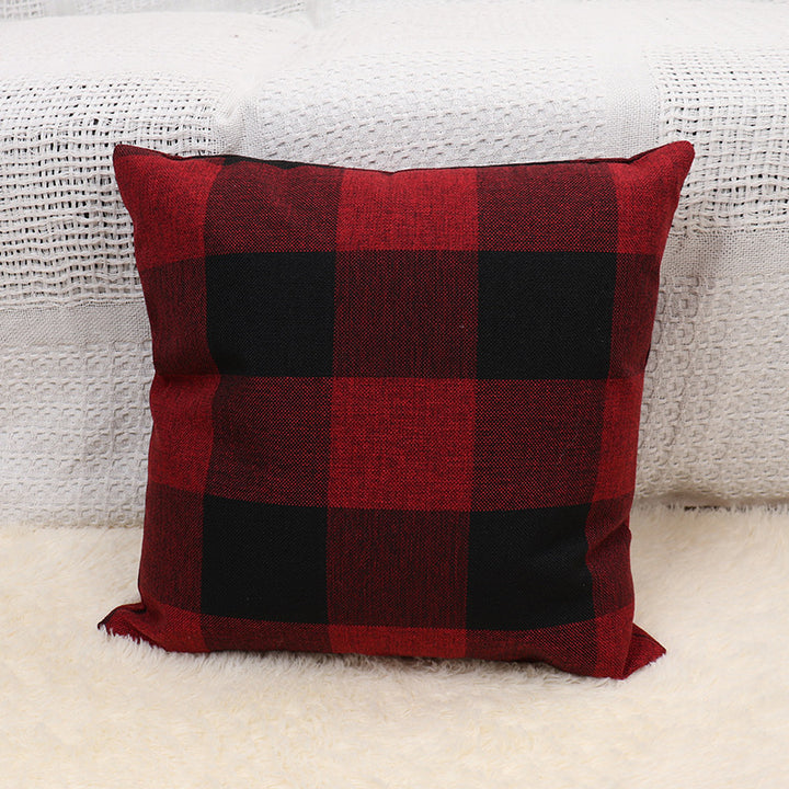 Square Gingham Weave Throw Pillow with Removable Cover
