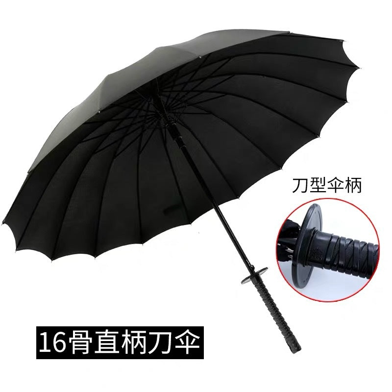 Women Samurai Design Folding Umbrella with Ergonomic Grip Bowlift