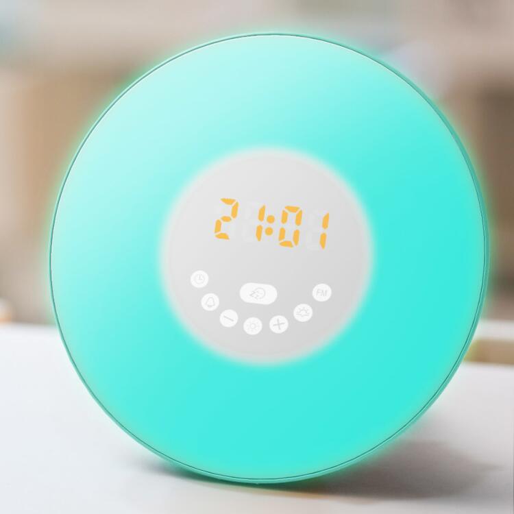 Intelligent alarm clock with light and FM radio