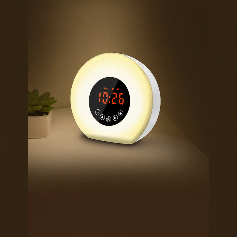 Smart alarm clock with sunrise and sunset simulation