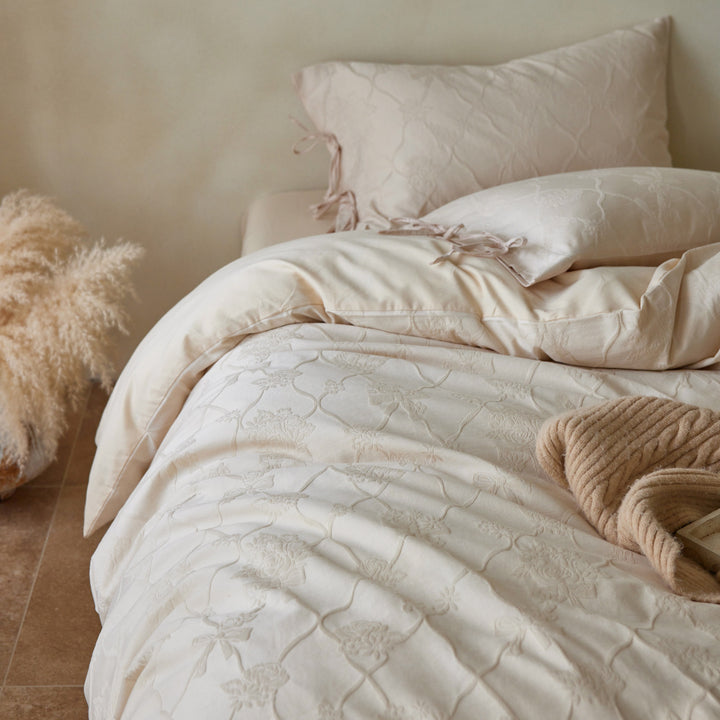 Warm bedding with patterns, 4-piece, cotton