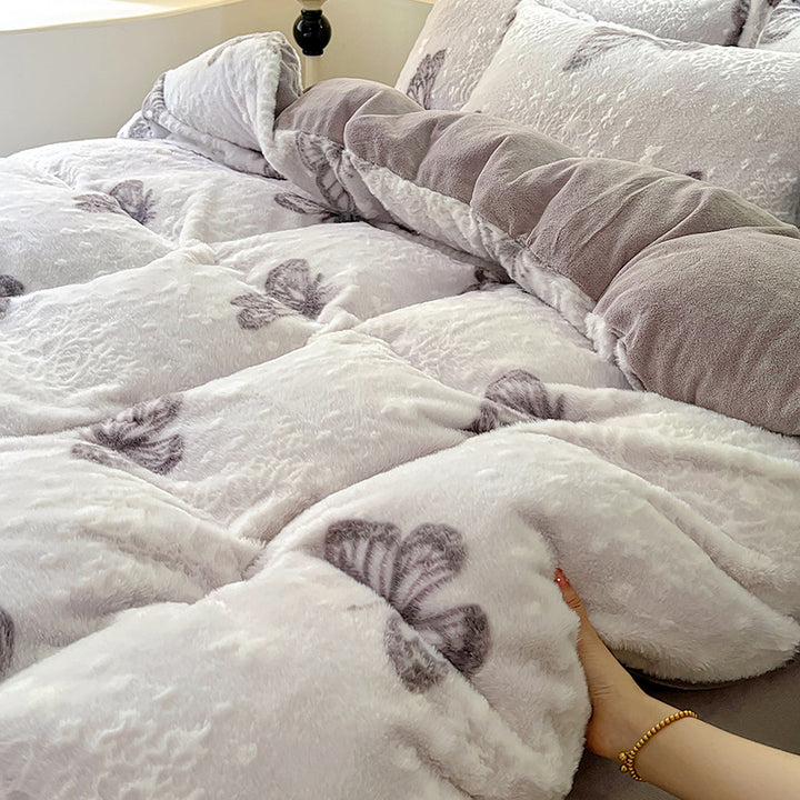 Milk fiber bedding, 4-piece, floral pattern, winter