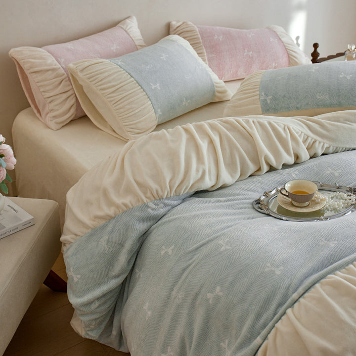Milk fiber fleece duvet cover set, extra warm
