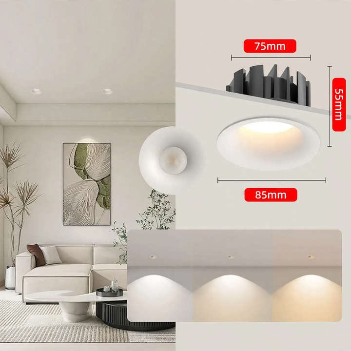 Recessed ceiling light with COB light source