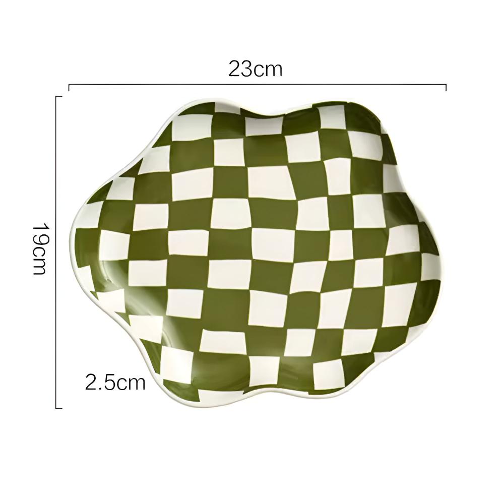 BowLift | Classic Checkered Ceramic Plate