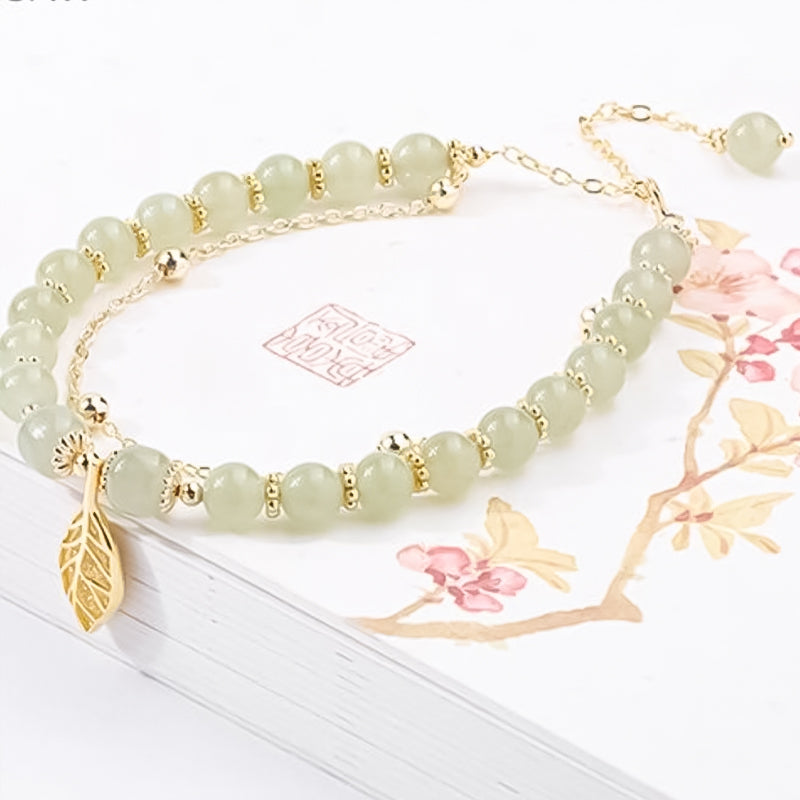 BowLift | Hetian Jade Bracelet with Leaf