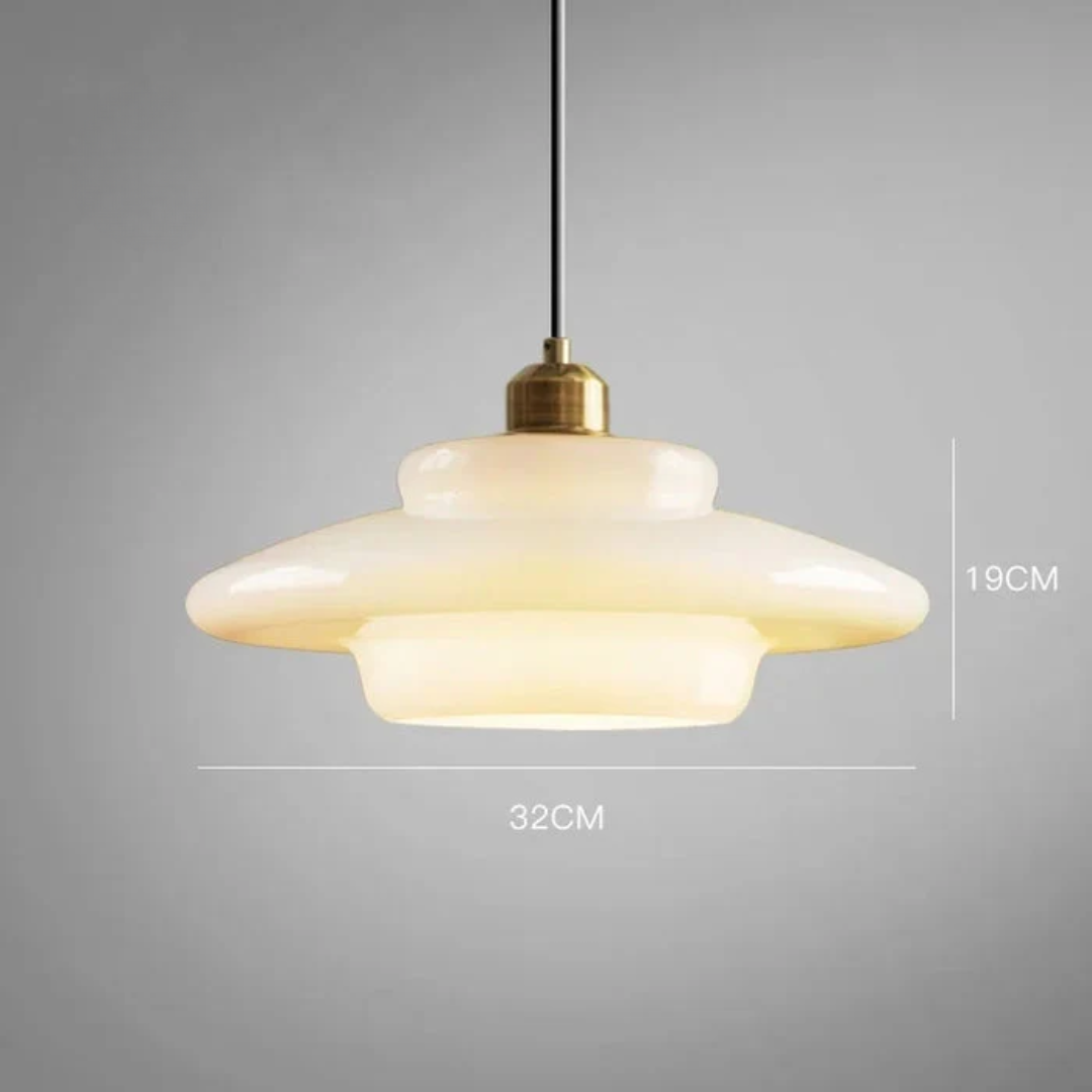 White Glass Pendant Lamp for Dining Room and Kitchen