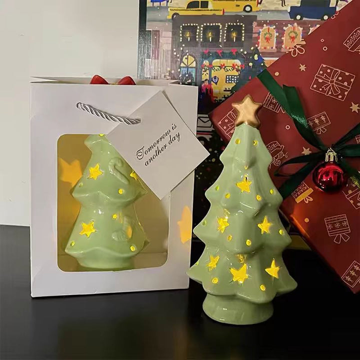 Christmas tree night light made of ceramic