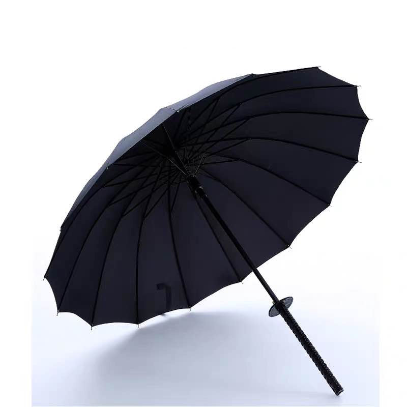 Women Samurai Design Folding Umbrella with Ergonomic Grip Bowlift