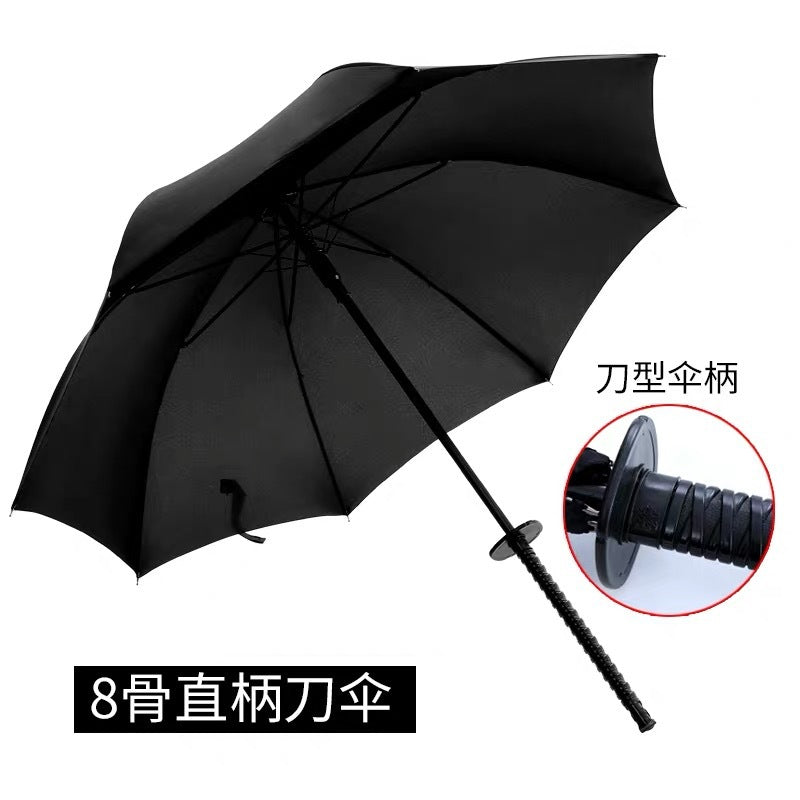 Women Samurai Design Folding Umbrella with Ergonomic Grip Bowlift