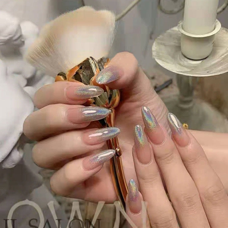 Glitter nail art with holographic effects Bowlift
