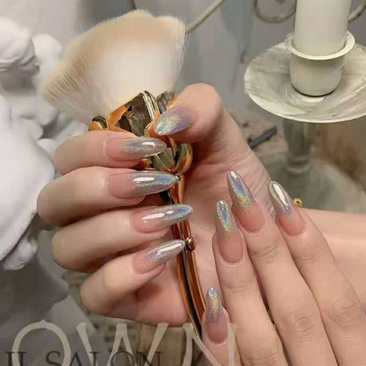 Glitter nail art with holographic effects Bowlift