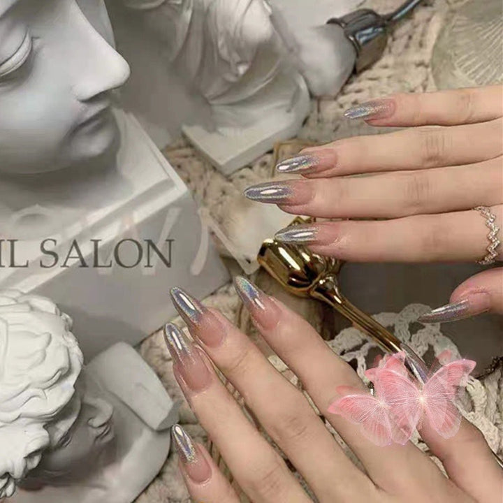 Glitter nail art with holographic effects Bowlift
