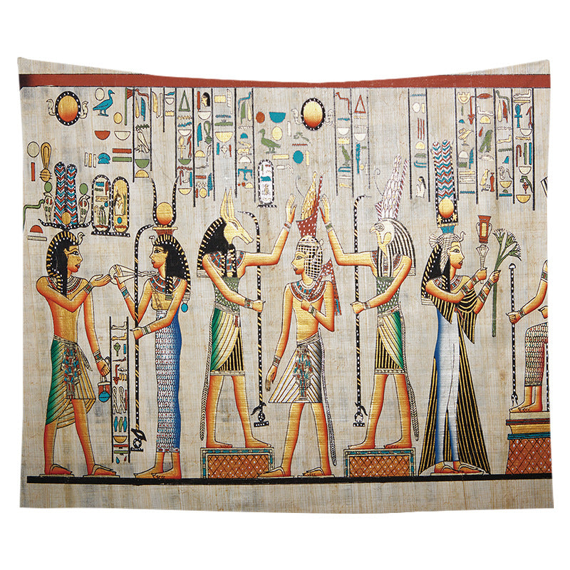 Ancient Egyptian Papyrus-Style Decorative Wall Tapestry