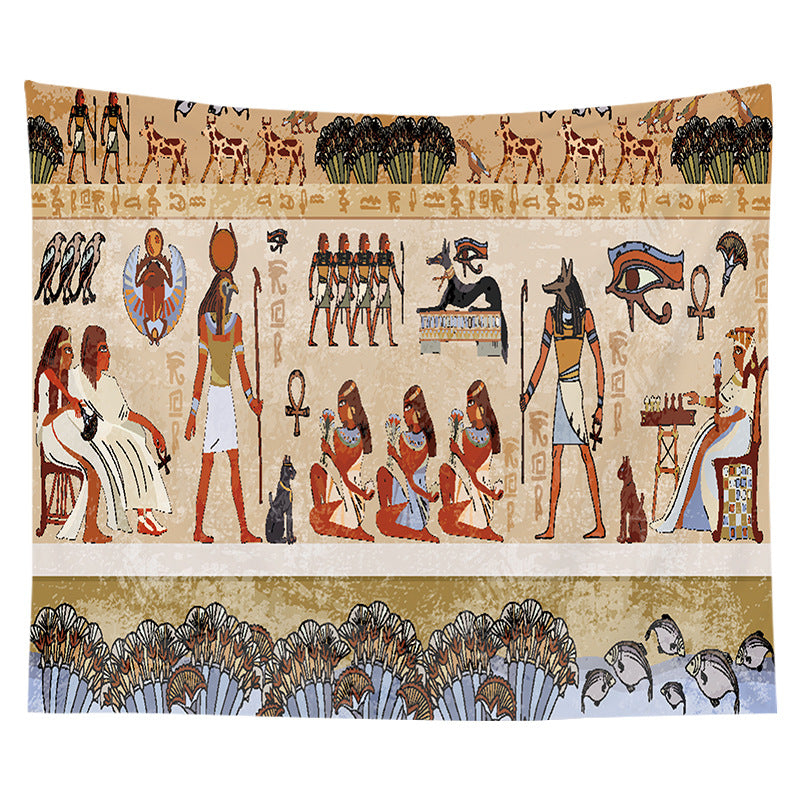 Ancient Egyptian Papyrus-Style Decorative Wall Tapestry
