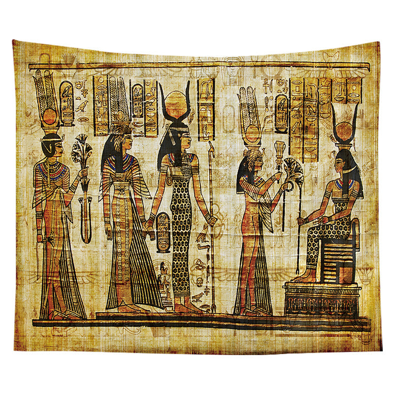 Ancient Egyptian Papyrus-Style Decorative Wall Tapestry