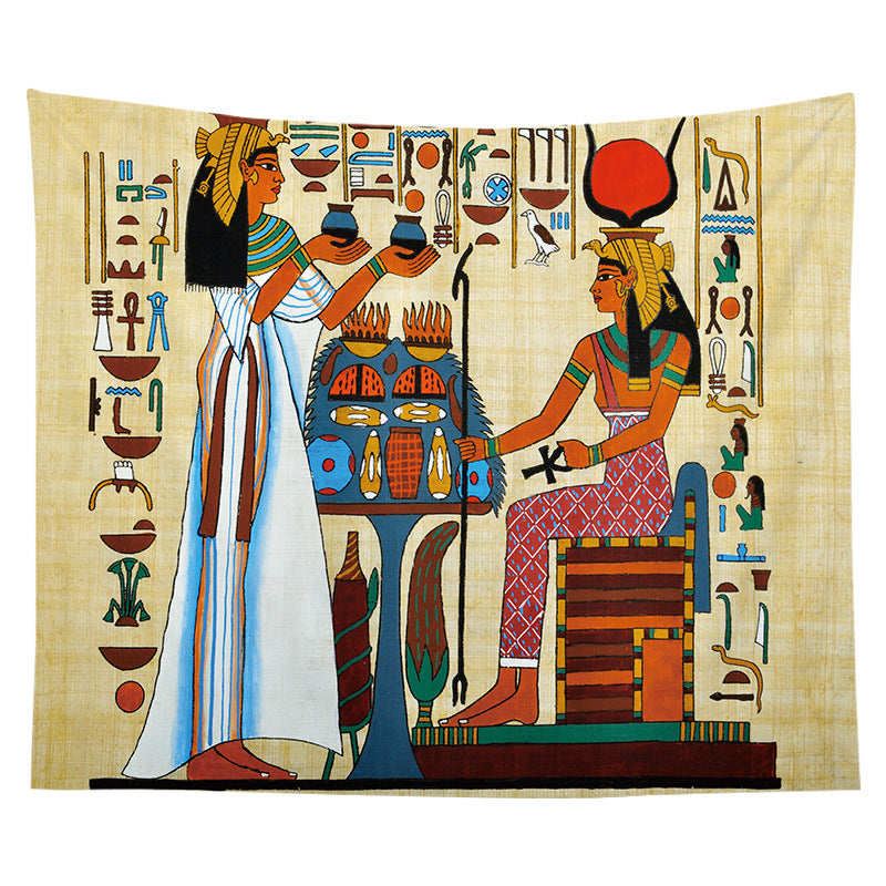 Ancient Egyptian Papyrus-Style Decorative Wall Tapestry