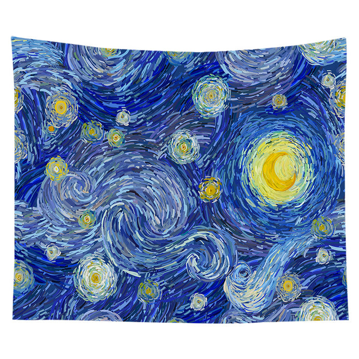 Large Decorative Starry Night Inspired Cotton Wall Tapestry