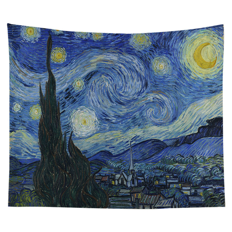 Large Decorative Starry Night Inspired Cotton Wall Tapestry