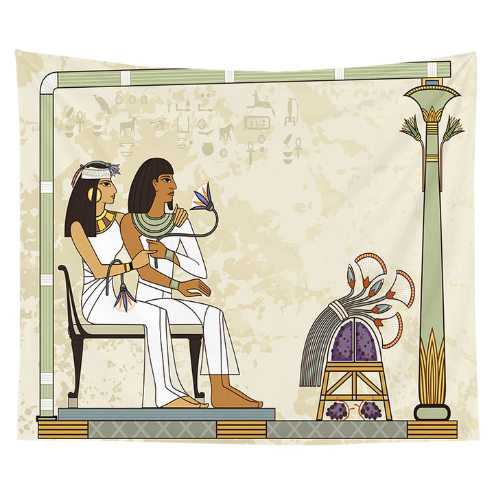 Ancient Egyptian Papyrus-Style Decorative Wall Tapestry