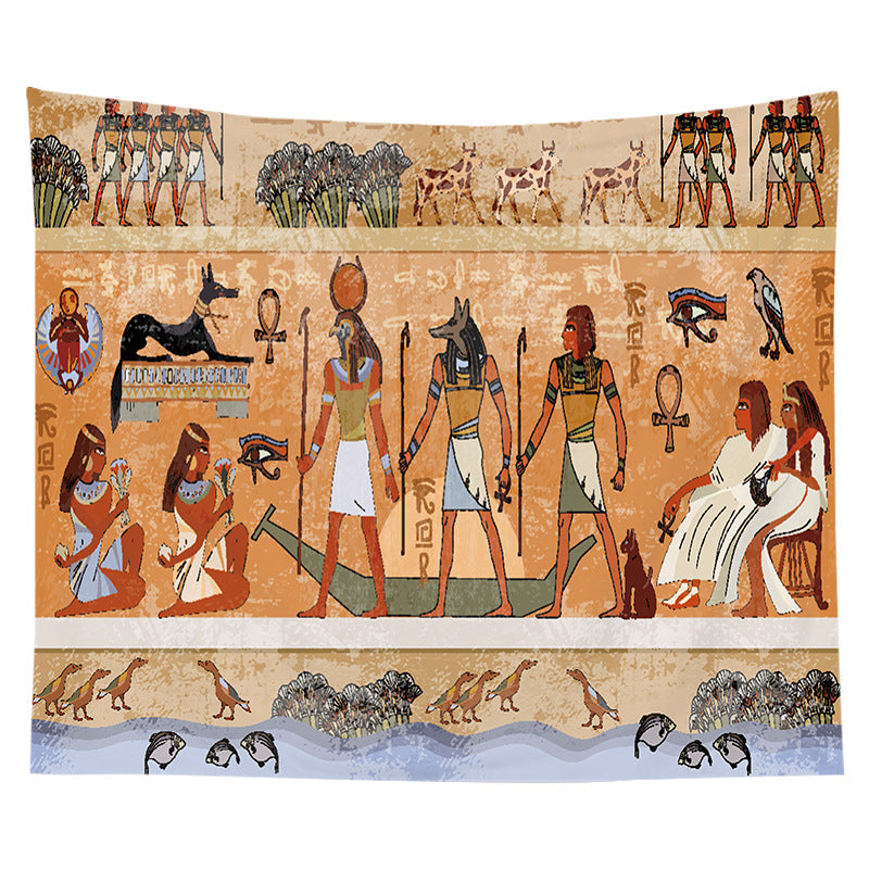 Ancient Egyptian Papyrus-Style Decorative Wall Tapestry