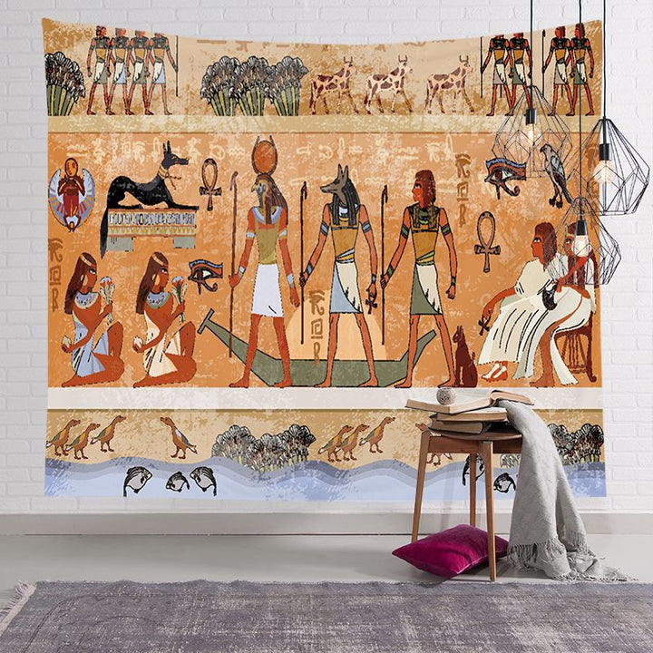 Ancient Egyptian Papyrus-Style Decorative Wall Tapestry