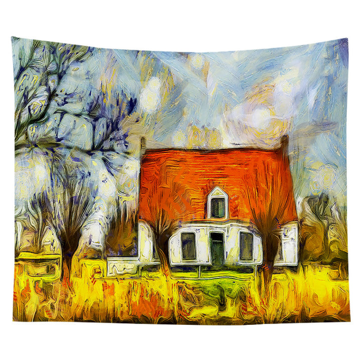 Large Decorative Starry Night Inspired Cotton Wall Tapestry