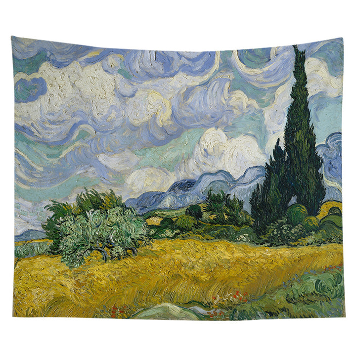 Large Decorative Starry Night Inspired Cotton Wall Tapestry
