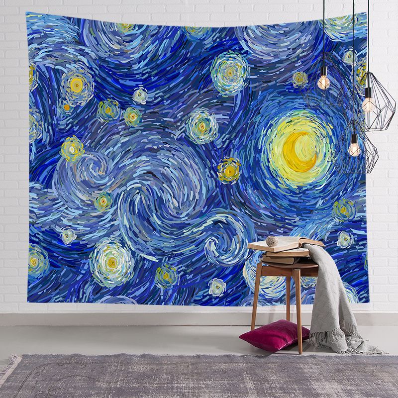 Large Decorative Starry Night Inspired Cotton Wall Tapestry