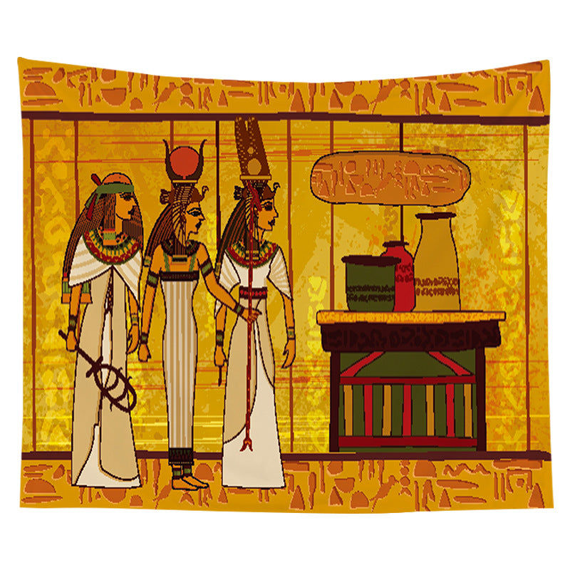 Ancient Egyptian Papyrus-Style Decorative Wall Tapestry