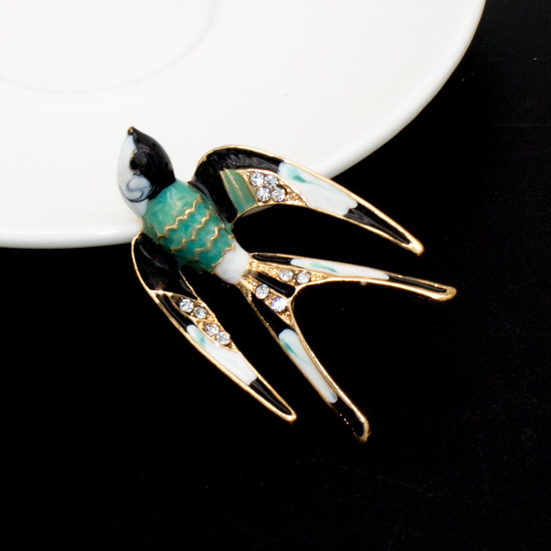 Enamel Bird Brooch Bowlift