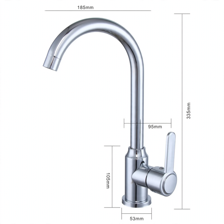 Stainless steel kitchen faucet, mixing or cold water