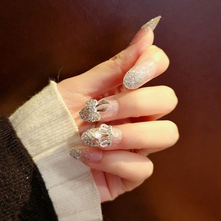 Glamorous Rhinestone-Accented Press-On Nail Art Set