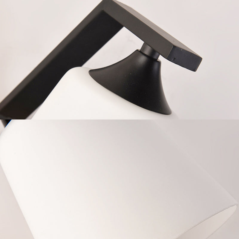 BowLift | Bucket Shade Stairwell Wall Lamp Opal Glass 1 Head Contemporary Wall Light